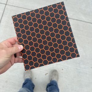 Orange Hexagon Infused Kydex