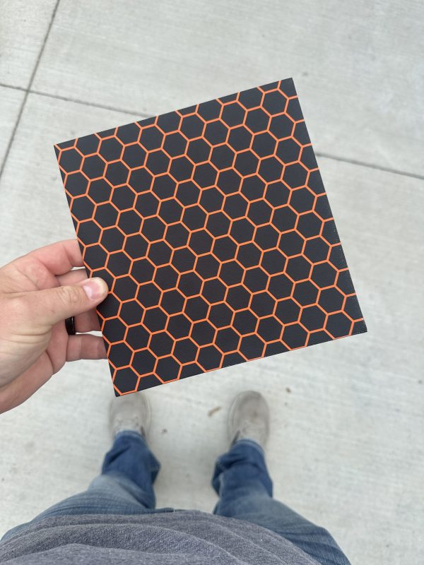 Orange Hexagon Infused Kydex